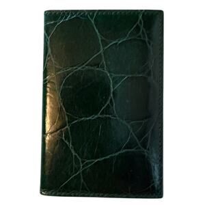 VTG NOS Furla made in Italy Small Green Crocodile  Address Book Extremely Rare